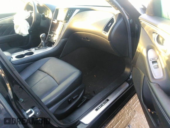 2016 Infiniti Q50 2.0t Premium with VIN JN1CV7AR5GM253535, listed as a IAAI auction lot 41198042 with 53,313 mi miles. Bid and sale history available at carsss.com. Image 5.