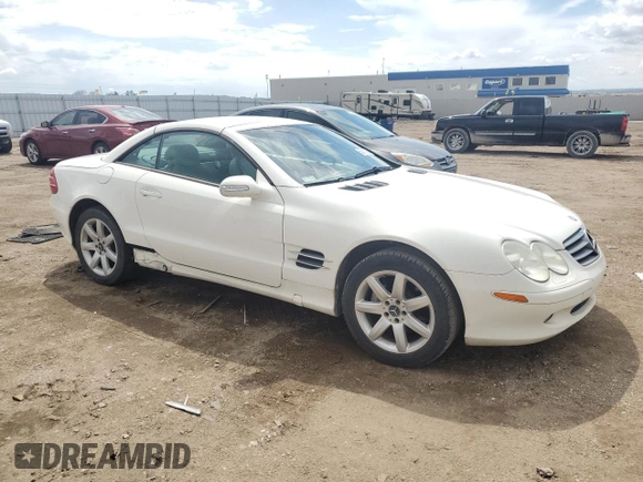 2003 Mercedes-Benz SL 500 with VIN WDBSK75F53F041507, listed as a Copart auction lot 55630925 with 129,451 mi miles and Salvage title. Bid and sale history available at DreamBid. Image 4.
