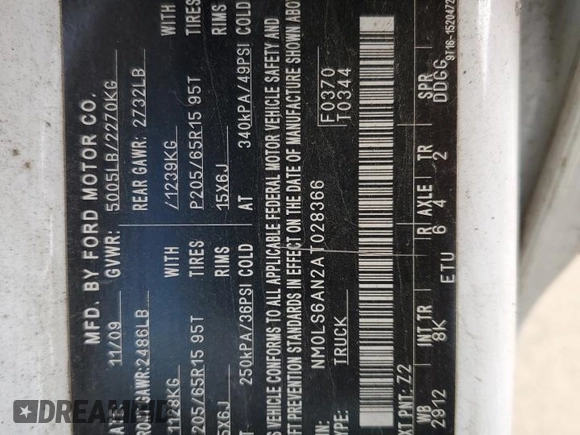 2010 Ford Transit Connect XL с VIN NM0LS6AN2AT028366, выставлен на аукционе Copart как лот 50714815 с пробегом 179 536 миль миль и Списание • Salvage title. История ставок и продаж доступна на DreamBid. Изображение 13.