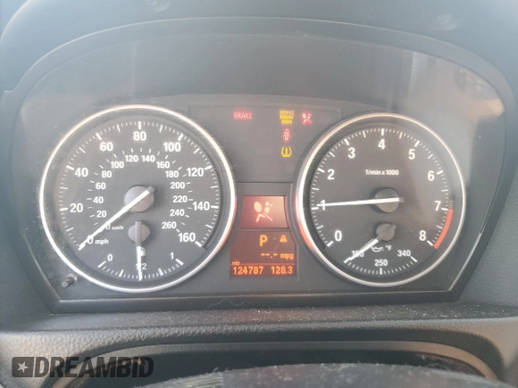 2007 BMW 3 Series 335i with VIN WBAWL73597PX50397, listed as a Copart auction lot 57221765 with 124,787 mi miles and Salvage title. Bid and sale history available at DreamBid. Image 9.