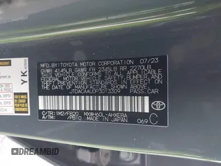 2023 Toyota Prius LE with VIN JTDACAAU0P3013309, listed as a IAAI auction lot 41567923 with 44,473 mi miles and . Bid and sale history available at DreamBid. Image 9.