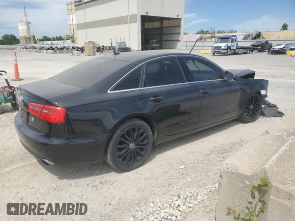 2013 Audi A6 Premium Plus with VIN WAUGFAFC6DN120024, listed as a Copart auction lot 57146605 with 140,767 mi miles and Salvage title. Bid and sale history available at DreamBid. Image 3.
