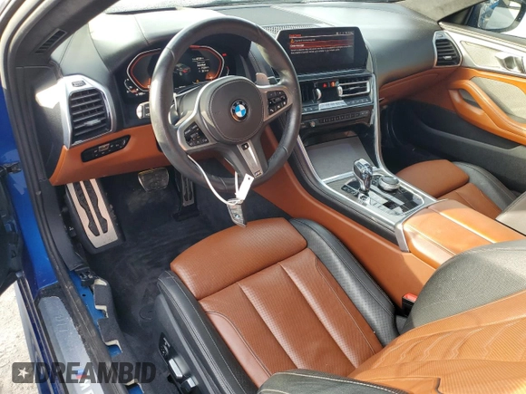 2019 BMW 8 Series M850i xDrive with VIN WBABC4C55KBU96089, listed as a Copart auction lot 77600764 with 25,133 mi miles and Non Repairable. Bid and sale history available at carsss.com. Image 8.