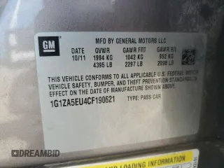 2012 Chevrolet Malibu 1FL with VIN 1G1ZA5EU4CF190621, listed as a Copart auction lot 54550445 with 157,838 mi miles and Salvage Title. Bid and sale history available at DreamBid. Image 12.