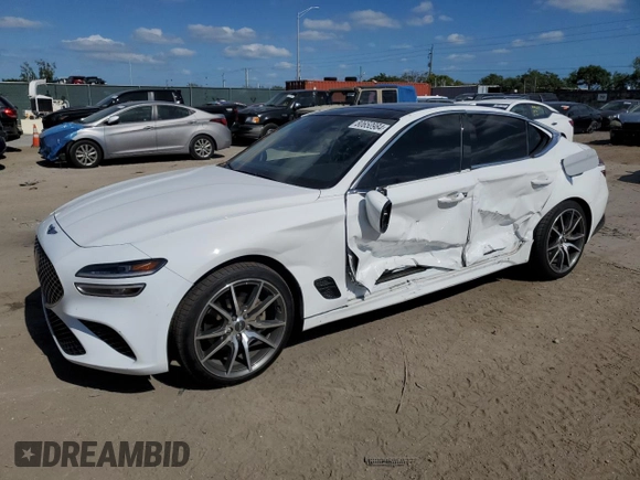 2022 Genesis G70 2.0T с VIN KMTG34TA2NU096216, выставлен на аукционе Copart как лот 80650984 с пробегом 63 147 миль миль и На запчасти • Non repairable. История ставок и продаж доступна на DreamBid. Изображение 1.