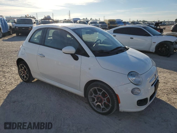 2014 FIAT 500 Sport with VIN 3C3CFFBR0ET223048, listed as a Copart auction lot 82674764 with 94,604 mi miles and Salvage Title. Bid and sale history available at carsss.com. Image 4.