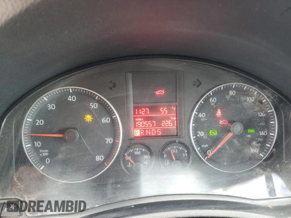 2009 Volkswagen Jetta S with VIN 3VWJM71K59M007776, listed as a Copart auction lot 53959525 with 190,557 mi miles and Salvage title. Bid and sale history available at DreamBid. Image 9.