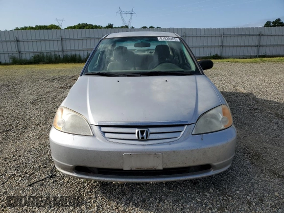 2001 Honda Civic LX with VIN JHMES15501S001759, listed as a Copart auction lot 51538465 with 312,818 mi miles and Salvage Title. Bid and sale history available at carsss.com. Image 5.