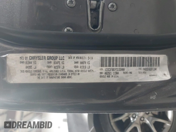 2015 Dodge Dart SXT with VIN 1C3CDFBB1FD132080, listed as a IAAI auction lot 42526283 with 158,725 mi miles and . Bid and sale history available at DreamBid. Image 9.