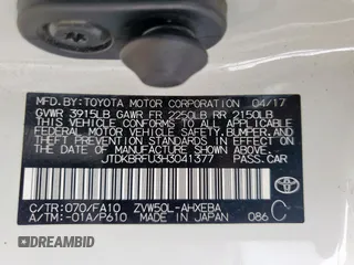 2017 Toyota Prius Two z VIN JTDKBRFU3H3041377, wystawiony jako Copart lot #58747625 z przebiegiem 54 773 mil mil oraz Szkoda całkowita • Salvage title. Historia ofert i sprzedaży dostępna na DreamBid. Obrazek 12.