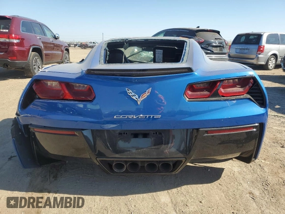 2016 Chevrolet Corvette 1LT with VIN 1G1YB2D72G5107038, listed as a Copart auction lot 76585924 with 0 mi miles and Salvage Title. Bid and sale history available at carsss.com. Image 6.