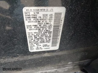 2009 Nissan Murano SL with VIN JN8AZ18W89W157461, listed as a IAAI auction lot 41701665 with 227,360 mi miles. Bid and sale history available at carsss.com. Image 9.