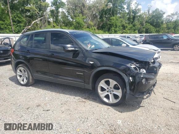 2012 BMW X3 28i with VIN 5UXWX5C56CL723153, listed as a Copart auction lot 52357795 with 93,916 mi miles and Salvage Title. Bid and sale history available at DreamBid. Image 4.