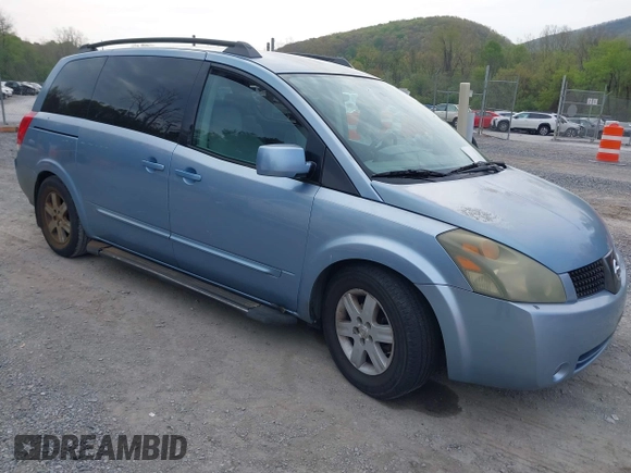 2004 Nissan Quest SE z VIN 5N1BV28U04N326799, wystawiony jako IAAI lot #42103475 z przebiegiem Nie podano mil oraz . Historia ofert i sprzedaży dostępna na DreamBid. Obrazek 1.