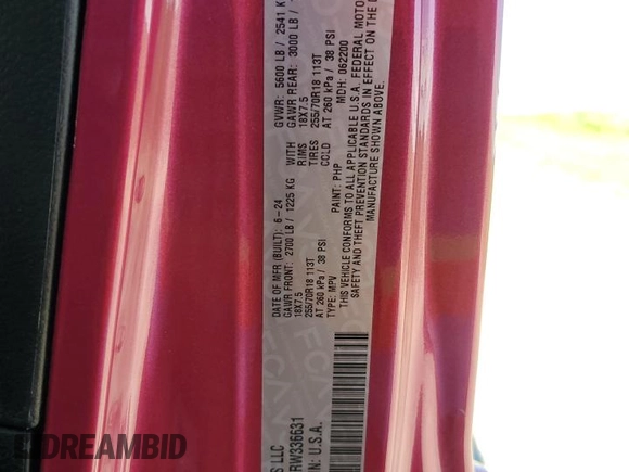 2024 Jeep Wrangler Sahara with VIN 1C4PJXEG8RW336631, listed as a Copart auction lot 56427475 with Not provided miles and Salvage title. Bid and sale history available at DreamBid. Image 13.