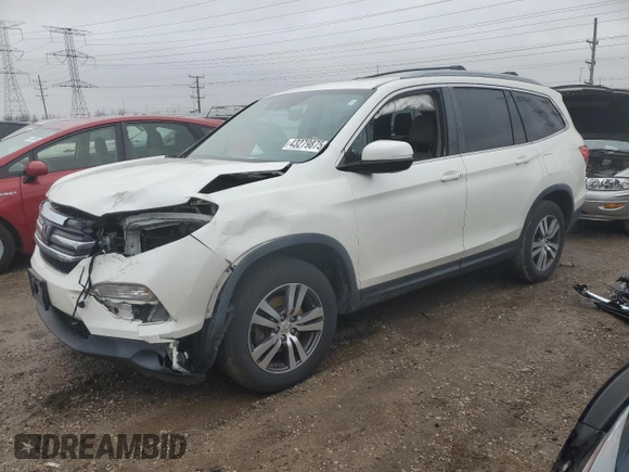 2017 Honda Pilot EX-L z VIN 5FNYF6H61HB022860, wystawiony jako Copart lot #43279875 z przebiegiem 60 219 mil mil oraz Szkoda całkowita • Salvage title. Historia ofert i sprzedaży dostępna na DreamBid. Obrazek 1.