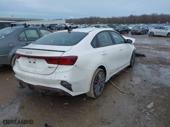 2022 Kia Forte GT with VIN 3KPF44AC8NE493620, listed as a IAAI auction lot 41448375 with 92,552 mi miles. Bid and sale history available at carsss.com. Image 4.