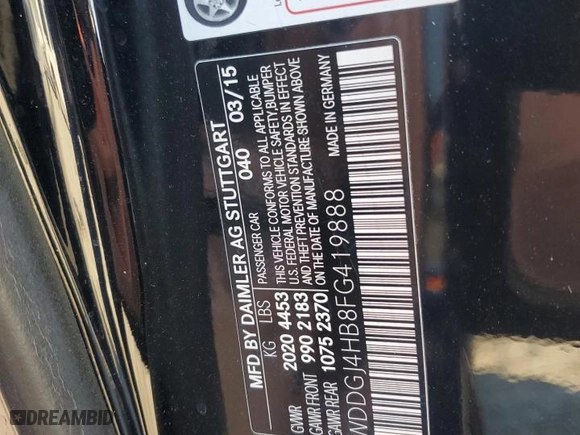 2015 Mercedes-Benz C-Class C 250 with VIN WDDGJ4HB8FG419888, listed as a Copart auction lot 89199265 with 0 mi miles and Salvage Title. Bid and sale history available at carsss.com. Image 15.