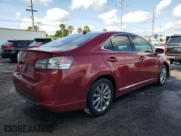 2010 Lexus HS 250h with VIN JTHBB1BA6A2001379, listed as a Copart auction lot 55507805 with 99,366 mi miles and Salvage Title. Bid and sale history available at DreamBid. Image 3.