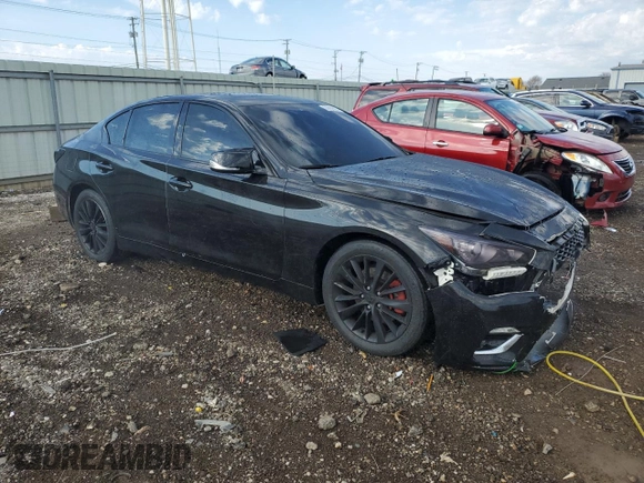 2020 Infiniti Q50 3.0t LUXE with VIN JN1EV7AR8LM256092, listed as a Copart auction lot 50659305 with 96,947 mi miles and Salvage Title. Bid and sale history available at carsss.com. Image 4.