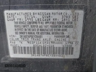 2014 Nissan Sentra S with VIN 3N1AB7AP8EY284481, listed as a IAAI auction lot 42121992 with 176,672 mi miles and . Bid and sale history available at DreamBid. Image 9.