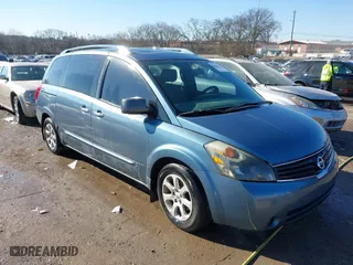 2008 Nissan Quest S with VIN 5N1BV28U18N122728, listed as a IAAI auction lot 41280411 with 204,633 mi miles. Bid and sale history available at carsss.com. Image 1.