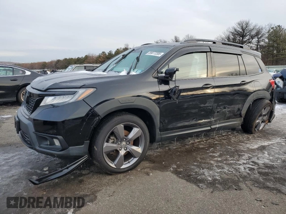 2021 Honda Passport Touring with VIN 5FNYF8H96MB007268, listed as a Copart auction lot 89077285 with 63,232 mi miles and Salvage Title. Bid and sale history available at carsss.com. Image 1.