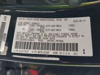 2019 Toyota Tacoma SR z VIN 5TFCZ5AN9KX199814, wystawiony jako IAAI lot #41841821 z przebiegiem 69 276 mil mil oraz . Historia ofert i sprzedaży dostępna na DreamBid. Obrazek 9.