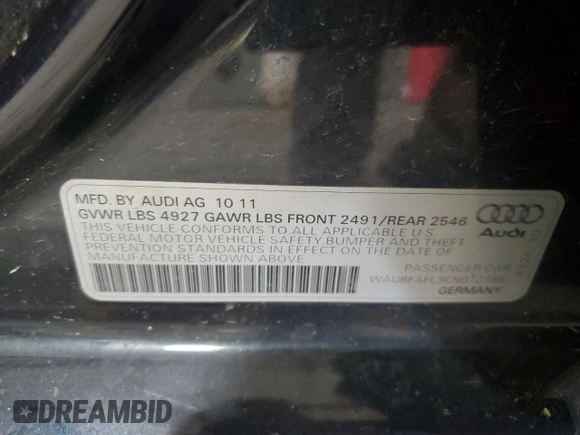 2012 Audi A4 Premium с VIN WAUBFAFL3CN012386, выставлен на аукционе Copart как лот 60413825 с пробегом 115 681 миль миль и Списание • Salvage title. История ставок и продаж доступна на DreamBid. Изображение 12.