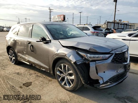 2023 Acura MDX Technology with VIN 5J8YD9H40PL006068, listed as a Copart auction lot 65587645 with 43,192 mi miles and Salvage title. Bid and sale history available at DreamBid. Image 4.