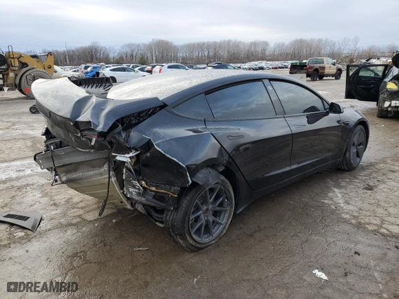 2023 Tesla Model 3 with VIN 5YJ3E1EA3PF573962, listed as a Copart auction lot 45198105 with 40,134 mi miles and Salvage Title. Bid and sale history available at carsss.com. Image 3.