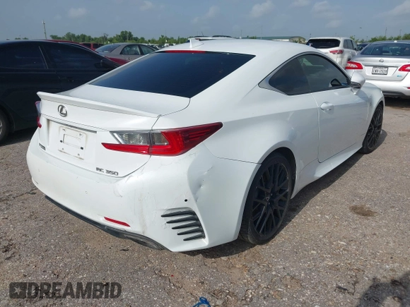 2015 Lexus RC 350 F Sport with VIN JTHHE5BC4F5008864, listed as a IAAI auction lot 42624291 with 103,427 mi miles and . Bid and sale history available at DreamBid. Image 4.