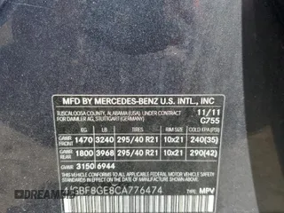 2012 Mercedes-Benz GL-Class GL 550 with VIN 4JGBF8GE8CA776474, listed as a Copart auction lot 69402464 with 177,518 mi miles and Non Repairable. Bid and sale history available at carsss.com. Image 14.