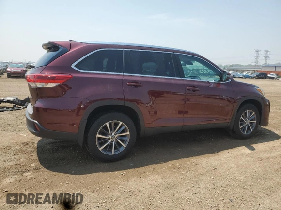 2019 Toyota Highlander SE with VIN 5TDJZRFH5KS949295, listed as a Copart auction lot 59813625 with 118,376 mi miles and Salvage title. Bid and sale history available at DreamBid. Image 3.