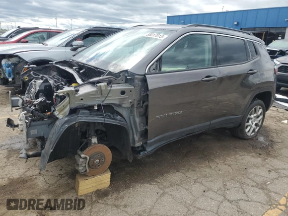 2022 Jeep Compass Latitude Lux with VIN 3C4NJDFB1NT109208, listed as a Copart auction lot 58017015 with Not provided miles and Non repairable. Bid and sale history available at DreamBid. Image 1.