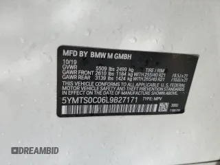 2020 BMW X3 M Competition with VIN 5YMTS0C06L9B27171, listed as a Copart auction lot 86445614 with 39,566 mi miles and Salvage Title. Bid and sale history available at carsss.com. Image 13.