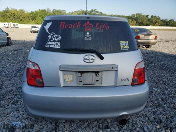 2006 Scion xA with VIN JTKKT624365007578, listed as a Copart auction lot 51952735 with 192,619 mi miles and Salvage Title. Bid and sale history available at carsss.com. Image 6.
