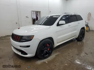 2015 Jeep Grand Cherokee SRT with VIN 1C4RJFDJ6FC902573, listed as a Copart auction lot 43718305 with 0 mi miles and Salvage Title. Bid and sale history available at carsss.com. Image 1.