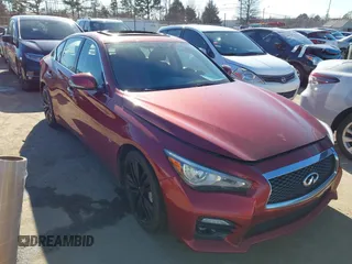 2015 Infiniti Q50 Premium with VIN JN1BV7AP8FM353797, listed as a IAAI auction lot 41645487 with 163,882 mi miles. Bid and sale history available at carsss.com. Image 1.
