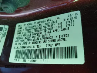 2015 Honda CR-V EX with VIN 5J6RM4H55FL111955, listed as a IAAI auction lot 42058378 with 231,510 mi miles and . Bid and sale history available at DreamBid. Image 9.
