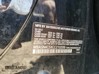 2012 BMW 5 Series 550i Gran Turismo with VIN WBASN4C5XCC210209, listed as a Copart auction lot 60665625 with 97,078 mi miles and Salvage title. Bid and sale history available at DreamBid. Image 13.