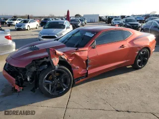2020 Chevrolet Camaro 1SS with VIN 1G1FF1R7XL0128161, listed as a Copart auction lot 43722585 with 73,407 mi miles and Salvage Title. Bid and sale history available at carsss.com. Image 1.