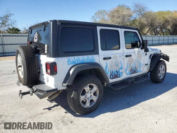 2023 Jeep Wrangler Sport S with VIN 1C4HJXDG3PW522449, listed as a Copart auction lot 41622185 with 25,436 mi miles and Salvage Title. Bid and sale history available at DreamBid. Image 3.