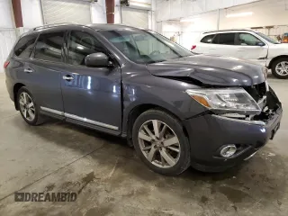 2014 Nissan Pathfinder Platinum with VIN 5N1AR2MM8EC673493, listed as a Copart auction lot 61280545 with 100,569 mi miles and Salvage title. Bid and sale history available at DreamBid. Image 4.