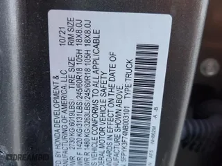 2022 Honda Ridgeline RTL-E with VIN 5FPYK3F74NB003101, listed as a Copart auction lot 47084125 with 42,611 mi miles and Salvage Title. Bid and sale history available at carsss.com. Image 13.