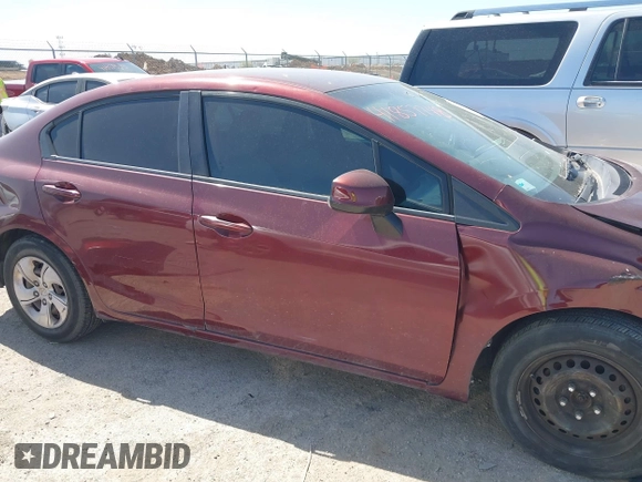 2013 Honda Civic LX with VIN 2HGFB2F52DH568420, listed as a IAAI auction lot 41857748 with 181,680 mi miles and . Bid and sale history available at DreamBid. Image 13.