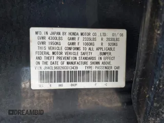 2006 Acura TSX с VIN JH4CL96826C013439, выставлен на аукционе IAAI как лот 42440712 с пробегом 174 504 миль миль и . История ставок и продаж доступна на DreamBid. Изображение 9.
