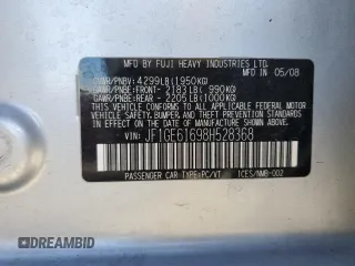 2008 Subaru Impreza Sedan (Natl) i with VIN JF1GE61698H528368, listed as a Copart auction lot 46951685 with 0 mi miles and Salvage Title. Bid and sale history available at carsss.com. Image 12.