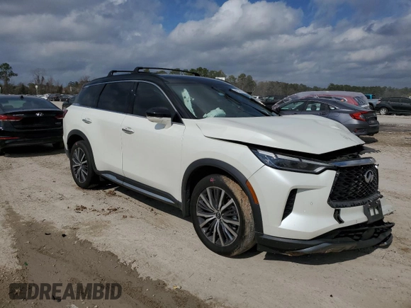 2023 Infiniti QX60 Autograph with VIN 5N1DL1HU4PC368286, listed as a Copart auction lot 44246645 with 32,467 mi miles and Salvage title. Bid and sale history available at DreamBid. Image 4.