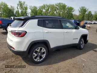 2020 Jeep Compass Limited with VIN 3C4NJDCB3LT216892, listed as a Copart auction lot 56332645 with 34,008 mi miles and Salvage title. Bid and sale history available at DreamBid. Image 3.